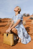Alena Eyelet Lace Dress in Blue FINAL SALE