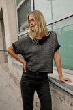 Saige Contrast Sweater in Black FINAL SALE