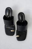 Fawn Block Heel in Black