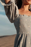 Ditsy Floral Embroidered Dress in Blue FINAL SALE