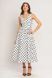 VINTAGE WHISPER POLKA DOT MIDI DRESS