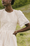 Alora Embroidered Dress in Champagne FINAL SALE