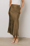 Ellie Floral Maxi Skirt in Olive FINAL SALE
