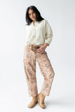 Kellie Floral Barrel Jeans in Vintage Ginger