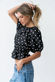 Terri Polka Dot Peplum Top FINAL SALE