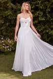 Madigan Gown Off White STRAPLESS A LINE SOFT SATIN KEYHOLE DRESS