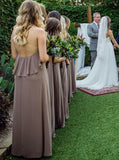 Jewel Chiffon and Ruffles Long Bridesmaid Dresses