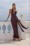 Sylvie Plunge V Neck Maxi Dress