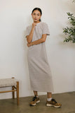 Hudson Striped T Shirt Dress in Cream FINAL SALE