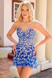 4424 Primavera Strapless Beaded Mini Dress