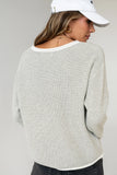Mandy Contrast Sweater in Grey FINAL SALE