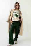 Emily Striped Wide Leg Pants in Green