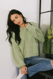 Aliyah Knit Sweater in Green FINAL SALE