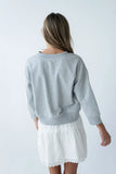Eddie Collared Sweatshirt in Heather Grey