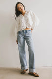 Violet Embroidered Blouse in White FINAL SALE