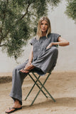 Ashton Smocked Top in Blue