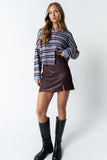 Mariah Striped Cardigan in Navy