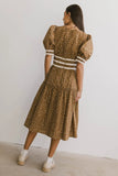 Kendra Ditsy Floral Midi Dress in Brown FINAL SALE