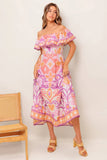 LILAH LAVENDER MIDI DRESS