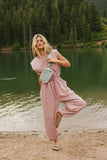 Weekend Warrior Jumpsuit in Pink FINAL SALE
