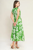 GARDEN GODDESS GREEN MIDI DRESS FINAL SALE