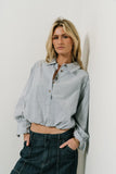 Rayna Striped Collared Top in Blue FINAL SALE