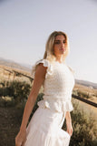 Shelly Ruffled Sweater Top in Ivory FINAL SALE