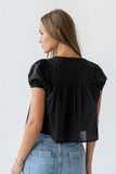Claire Poplin Blouse in Black