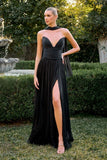 Ingrid Gown Strapless Shimmer Chiffon Dress with Scarf