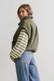 Johanna Sherpa Vest in Olive FINAL SALE