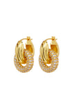 LUV AJ Pave Interlock Hoops