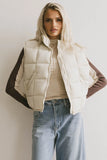 Bellese Quilted Puffer Vest in Bone FINAL SALE