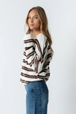 Mariah Striped Cardigan in Ivory FINAL SALE