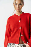 Kasen Knit Cardigan in Red FINAL SALE