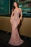Maddox Gown Mocha Gold STRAPLESS GLITTER EMBELLISHED GOWN