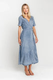 Tatum Denim Wrap Midi Dress