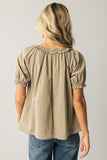 Ryder Ruffle Blouse in Olive FINAL SALE