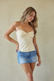 Jennifer Twist Front Strapless Top