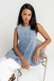 Savannah Denim Sleeveless Tunic Top