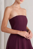 OPERA WINE BURGUNDY MIDI DRESS WITH POCKETS