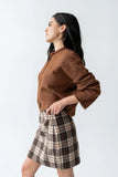 Callie Plaid Mini Skirt in Brown