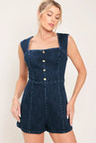 DARK WASH ICON DENIM ROMPER
