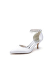 Pointed Toe Pearl Strap Kitten Heels