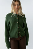 Nolan Chunky Knit Cardigan in Green