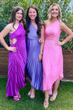 One Shoulder Cutout High Low Bridesmaid Dress