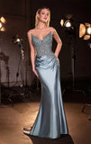 JACLYN GOWN BEADED BODICE STRAPLESS DRESS