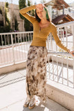 Chandler Abstract Maxi Skirt in Brown FINAL SALE