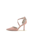 Black Elegant High Heels with Crossover Straps and Transparent Heel