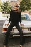 Sandry Tulle Crewneck in Black FINAL SALE