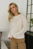 Tessa Pointelle Sweater in Cream FINAL SALE